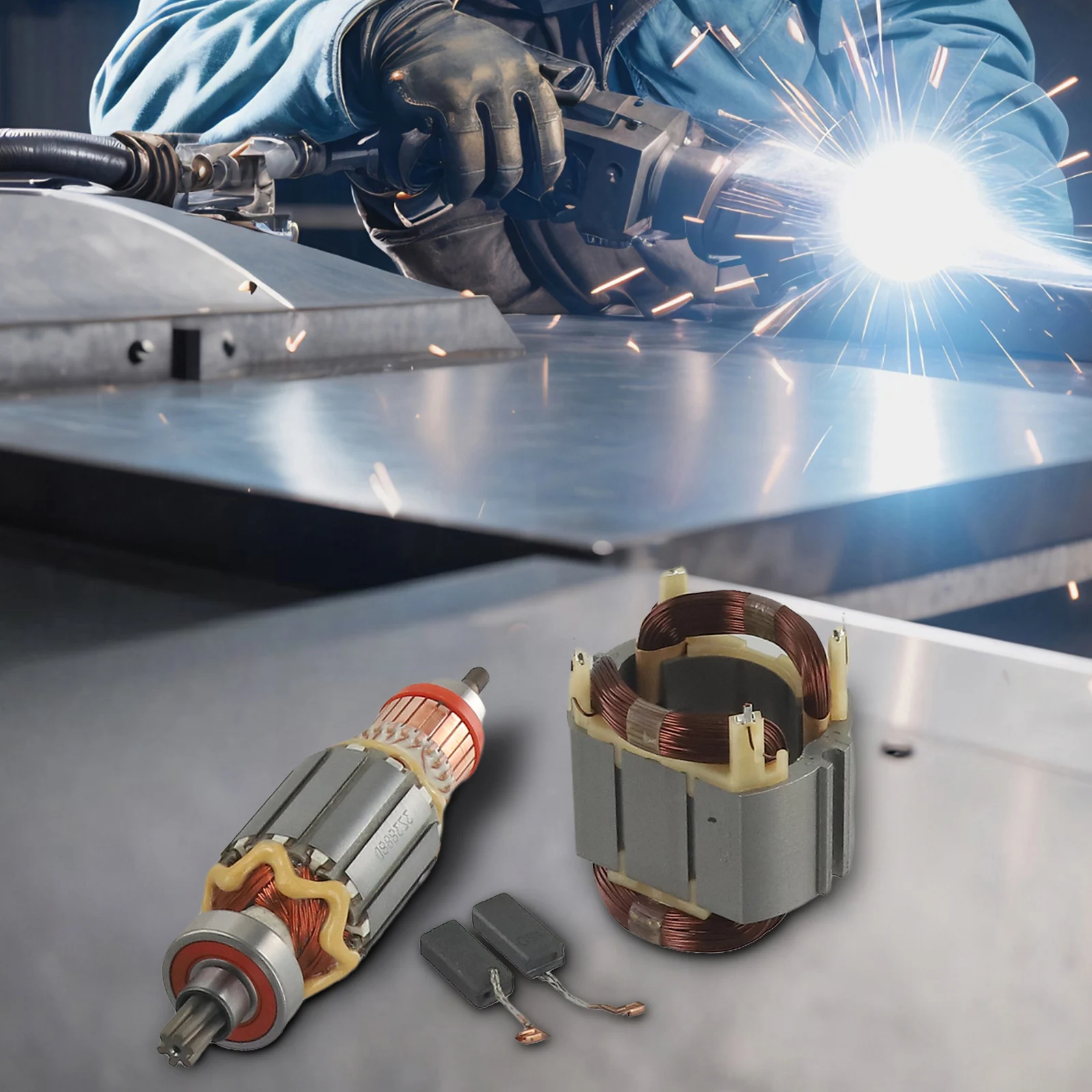 

Upgrade your device\\\\\\'s efficiency with Rotor Stator and Carbon Brush Set for HR4001C HR4010C HR4011C 5138884 6257586