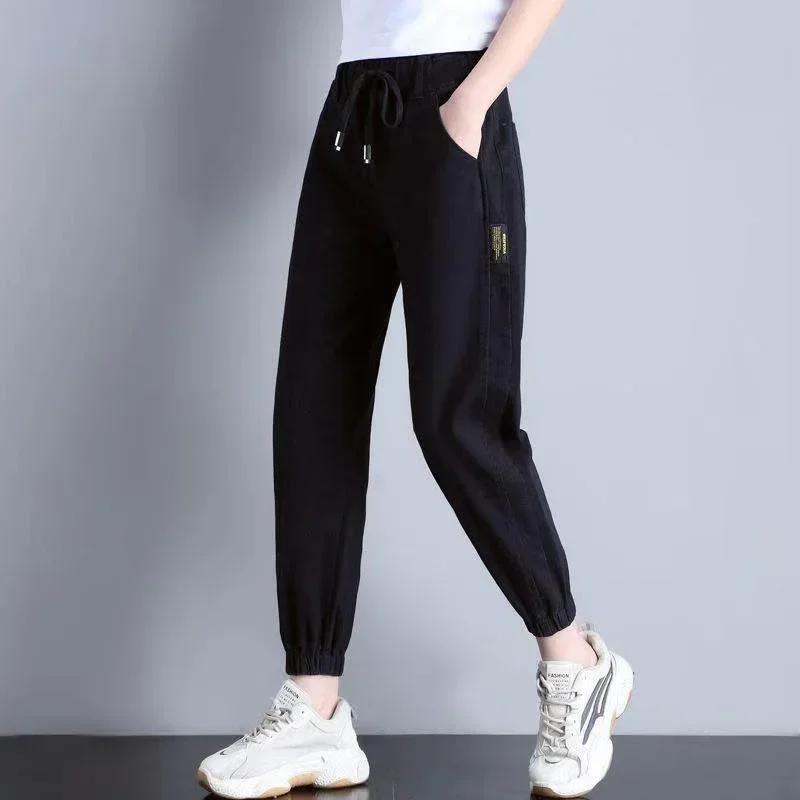 

2024 Harem Pants Vintage High Waist Woman Women's Ankle Length Mom Jeans Cowboy Denim Pants jeans for women