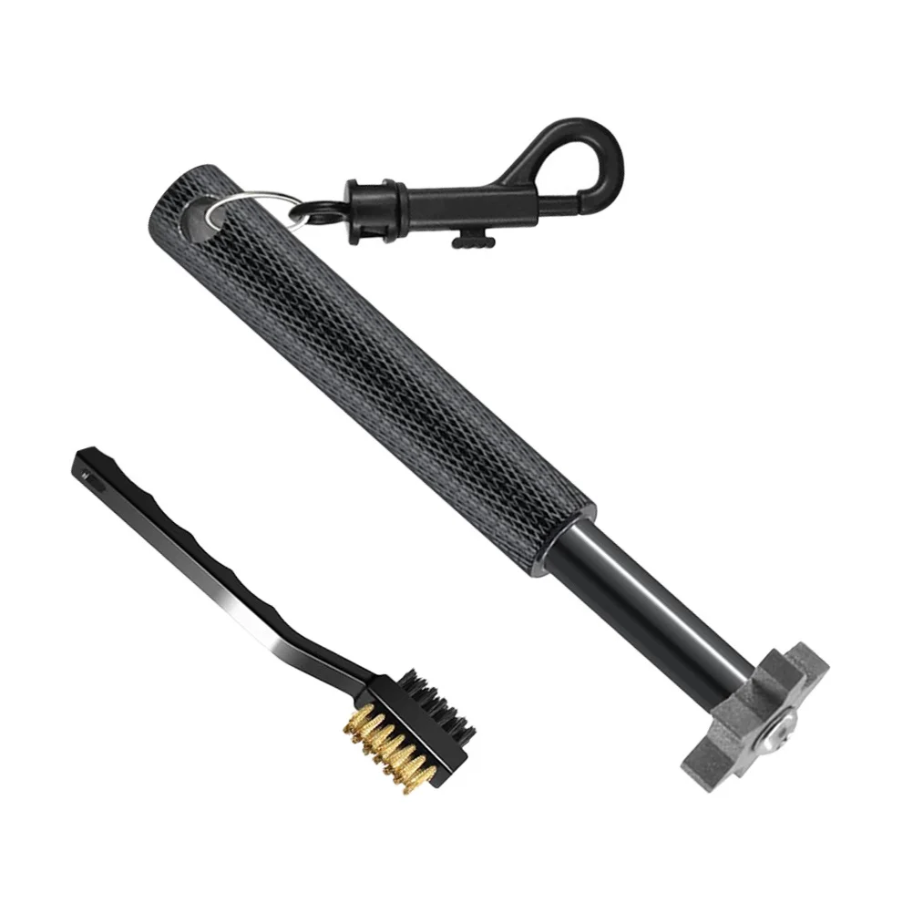 مجموعة واحدة من أدوات مبراة الأخدود للنادي، فرشاة مزدوجة الجوانب، سوداء خفيفة الوزن، محمولة، لإزالة الأوساخ الأخدود بكفاءة #6