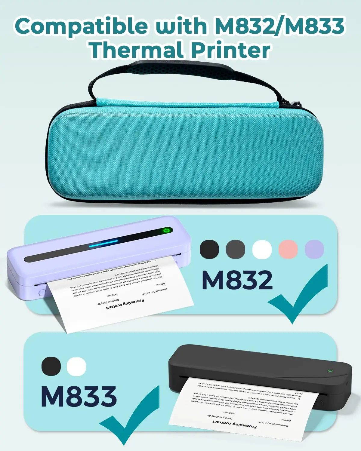 Phomemo Carrying Case Portable Printer Case  Compact Lightweight Bag Compatible with M832 M834 M835 Portable Travel Printer