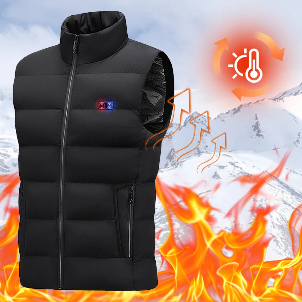 USB Heated Vest Winter Heating Vest Electric Heating Thermal Warm Clothes for Men and Women Outdoor Skiing Hiking