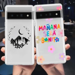 Letter Print Kangaroo Phone Case For Google Pixel 9 Pro XL 8 7 6 Pro 8A 7A 6A 5 4 5A 4A 3A XL 5G Silicone Soft Clear Cover