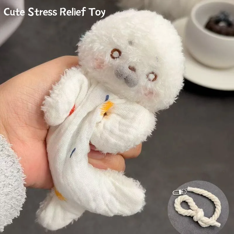 Cute Seal Plush Doll Animal Soothing Pendant Colorful Embroidery Bag Charming Decoration Cartoon Decompression Gift For Friends