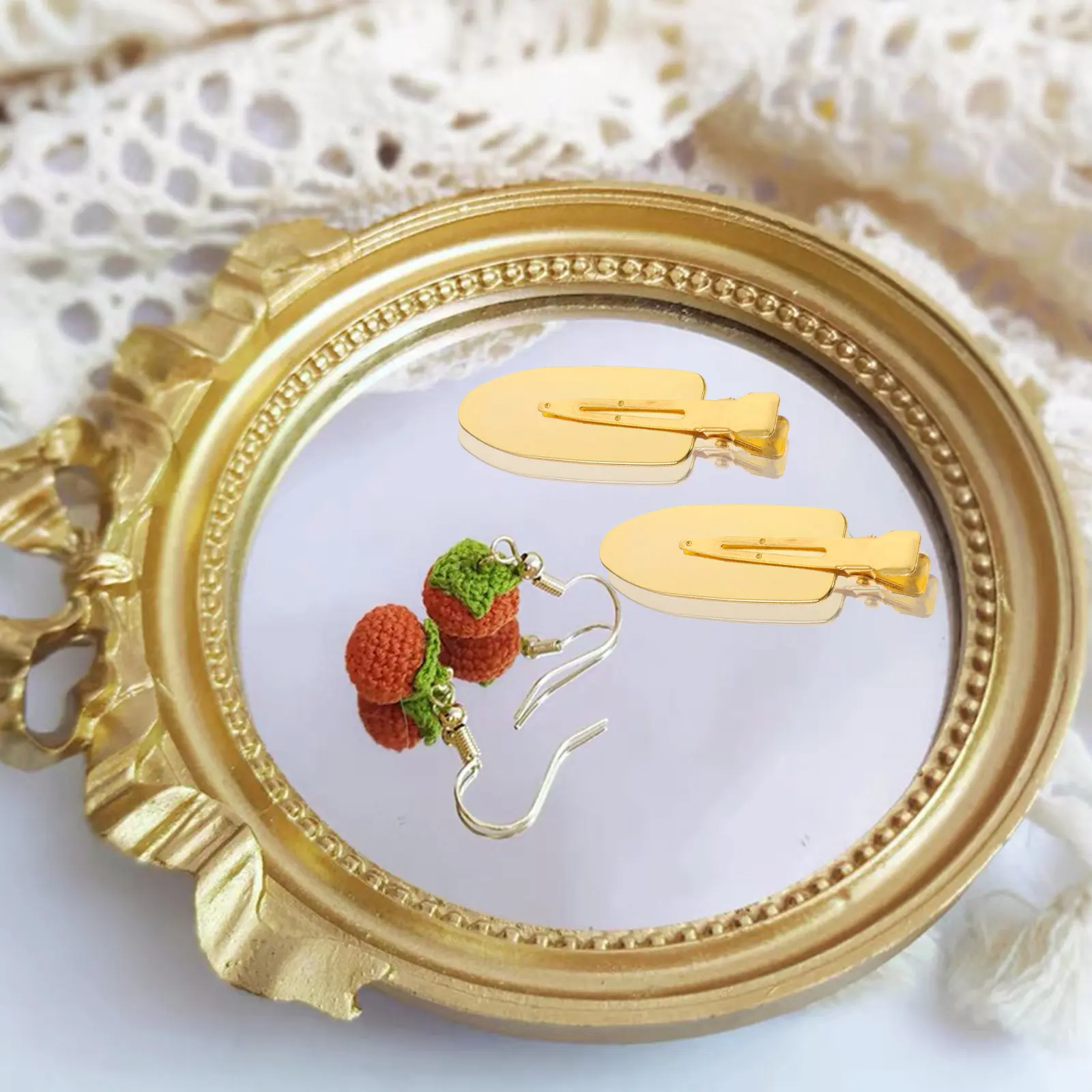 

Пара золотых легких портативных зажимов для волос без следов, для фиксации челки, для салонов и домашнего использования, для укладки, окрашивания и стрижки, для путешествий