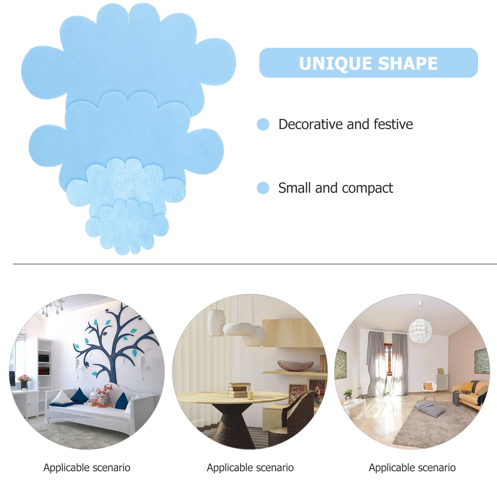 

1Set Clouds Craft Hanging Pendant 3D Felt Decorative Ornaments for Bedroom Living Room Kids Room Xmas Tree Party Supplies