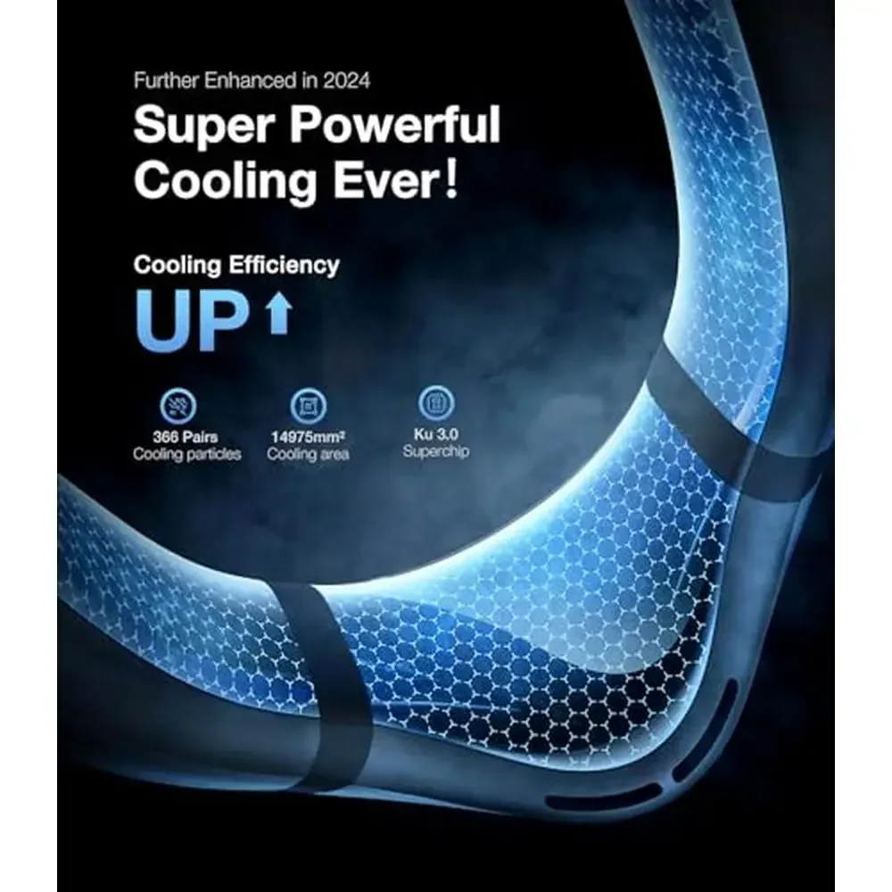 สุดยอดเครื่องปรับอากาศ Cyber Neck Cooling ที่ดื่มด่ําที่สุด พัดลมพกพา 6000mAh ประสบการณ์การระบายความร้อนแบบไซเบอร์แบบชาร์จไฟได้ อากาศที่สวมใส่ได้