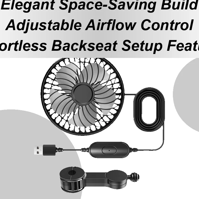 

Автомобильный USB-вентилятор для заднего сиденья, автомобильный подголовник, вентилятор с 3-скоростным тихим автомобильным кондиционером, охладитель для седана