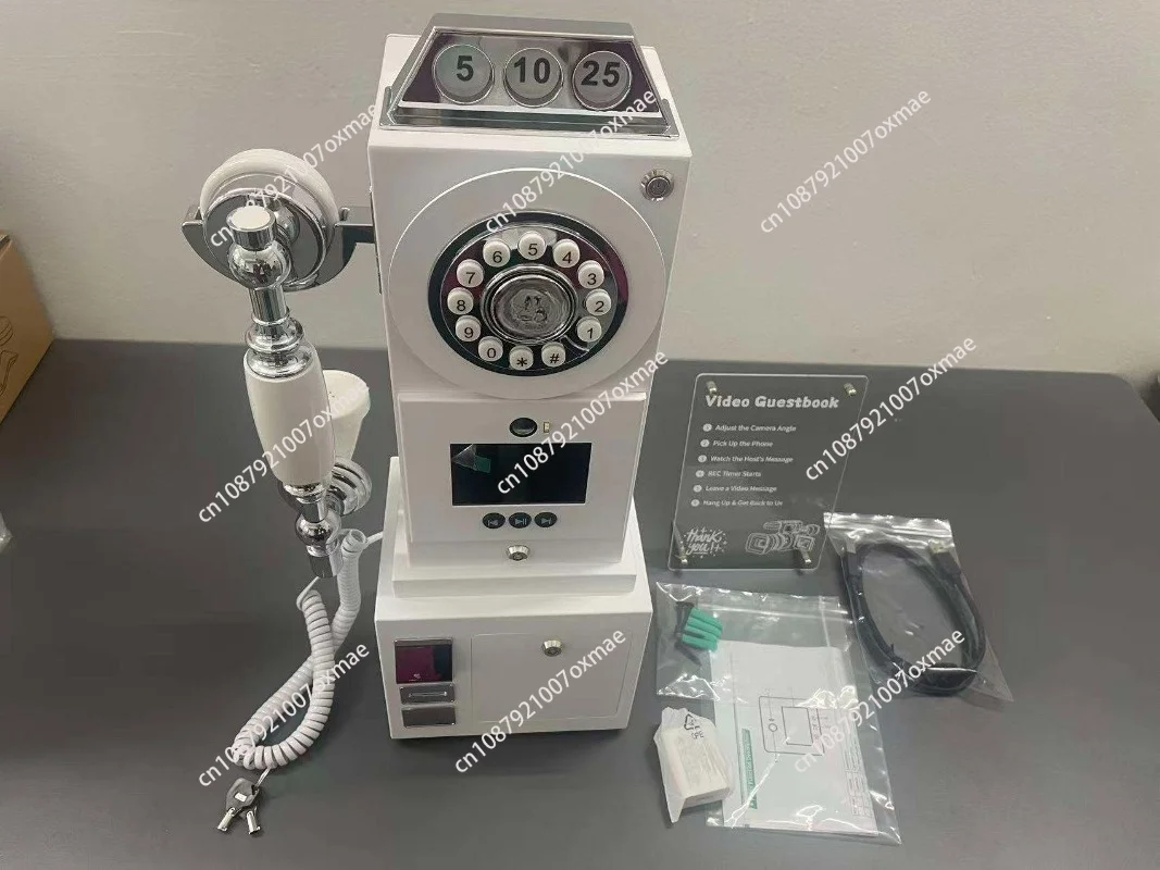 Vintage Payphone Video Audio Guest Book Antique Phone for Wedding Birthday Party