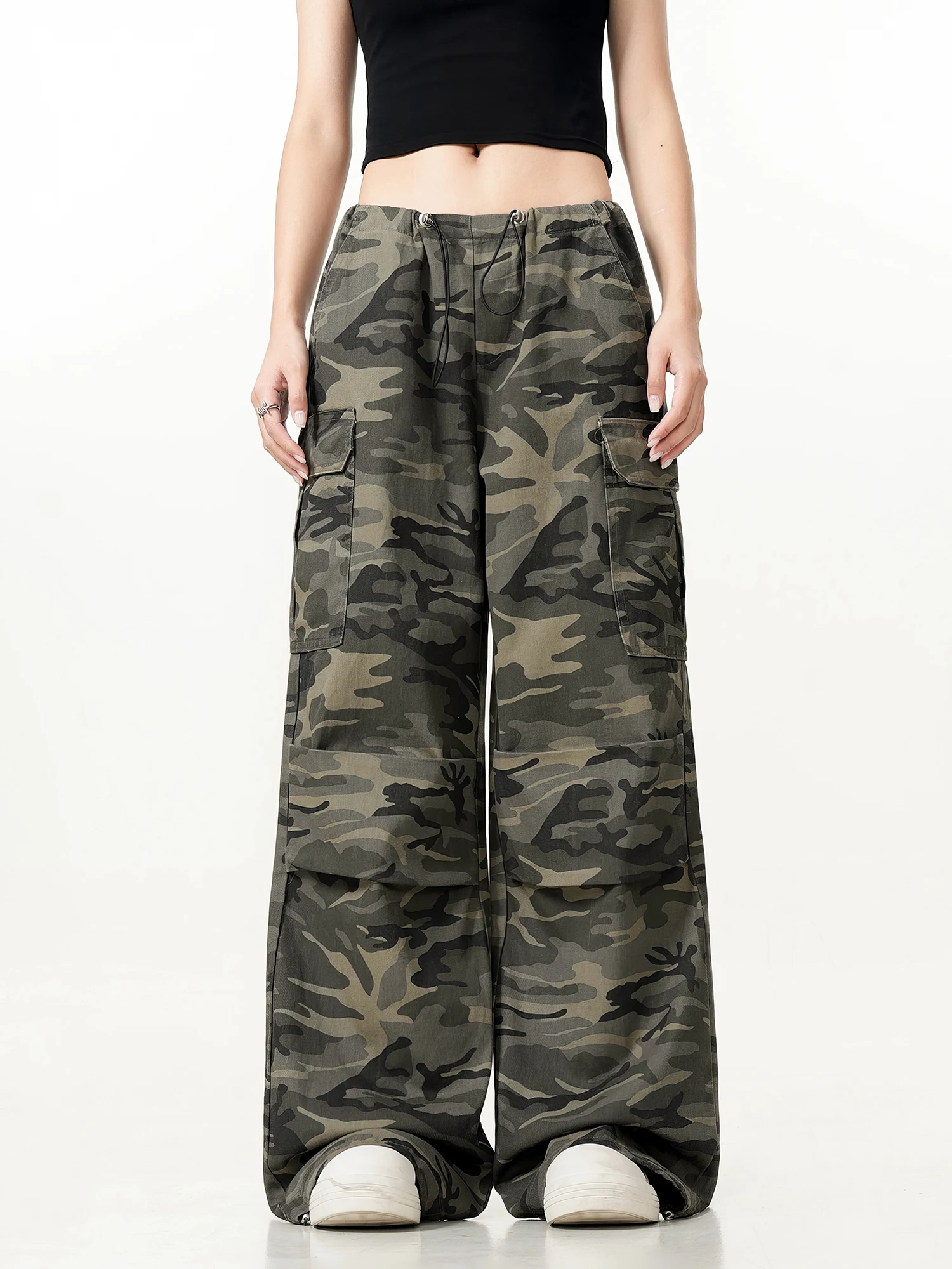 

Винтажные камуфляжные рабочие брюки American Sle, свободные прямые брюки в стиле хип-хоп, повседневные длинные брюки для мужчин и женщин, осень-зима