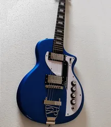 Electric Guitar customize 6-String Metallic Blue Rosewood Fretboard Maple Neck high quality