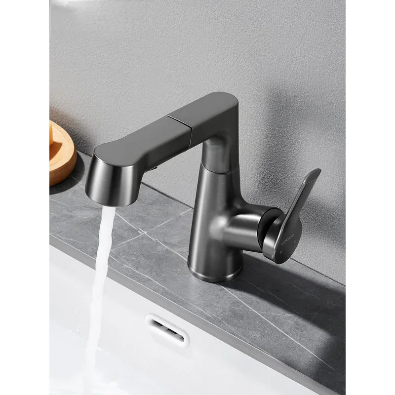 Cabe faucet, wash basin, bathroom, hot and cold sink, lifting sink, pull-out basin faucet, 875