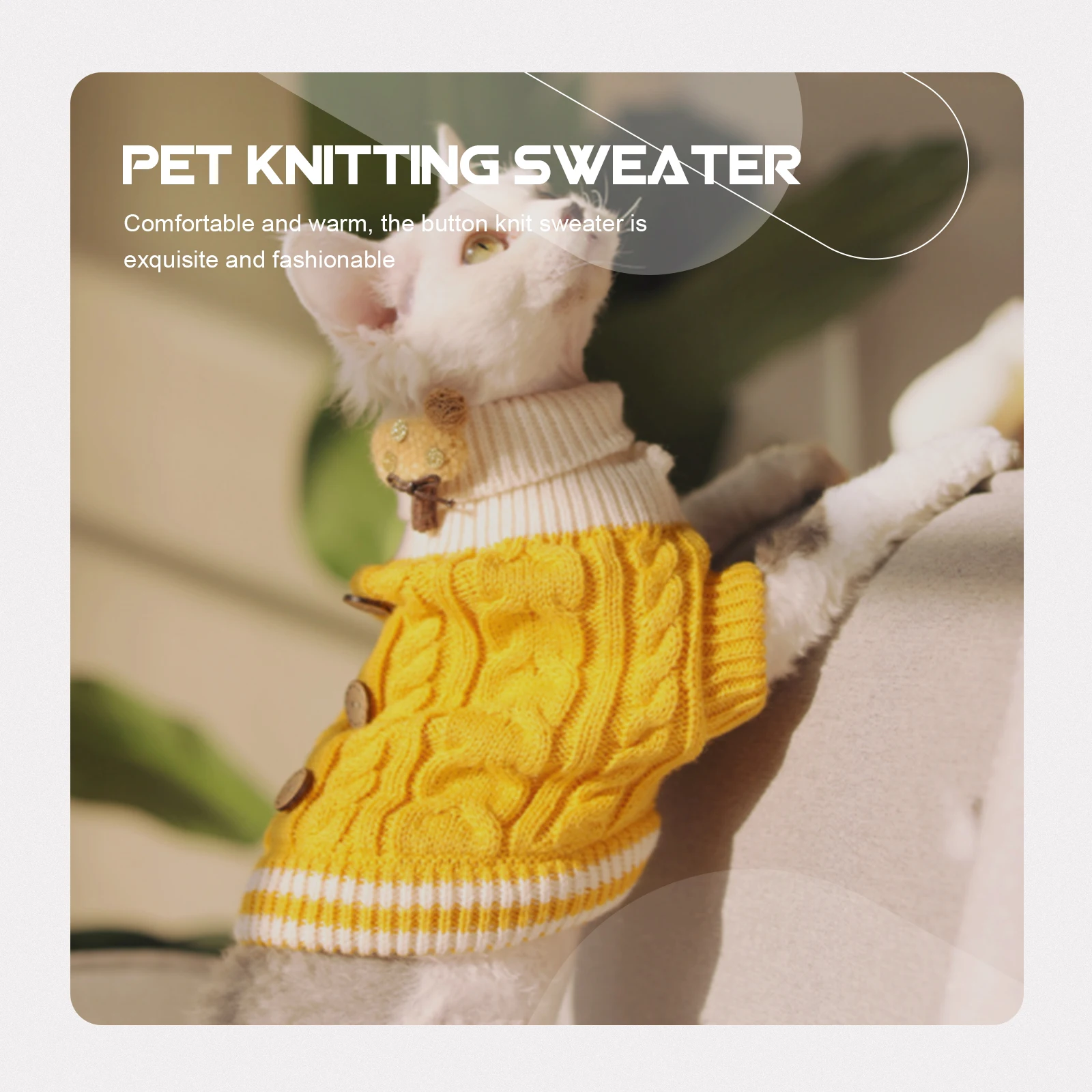 

High-neck Pet Sweater Warm Dog Puppy Clothes Knitted Fabric for Clothing Small Apparel Cute