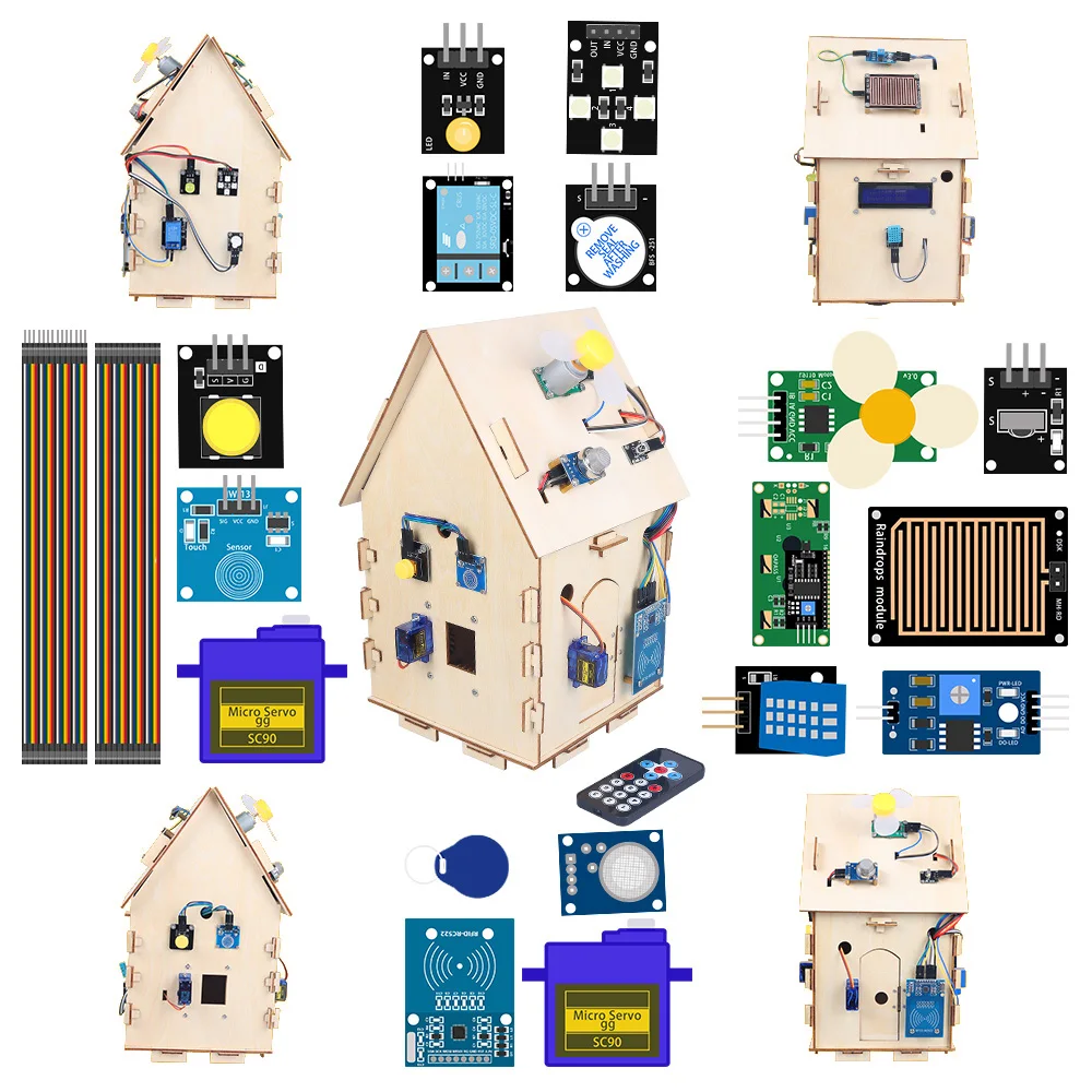 Imagem -02 - Kit Completo Automação Smart Home Model Kit Profissional para Projeto de Programação Arduino Kit Faça Você Mesmo Eletrônica para Aprendizagem Escolar