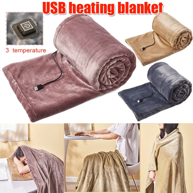 Winter Household Outdoor Electric Blanket 3-Level Temperature Adjustment 5V Voltage Heating Blanket USB Charging Heating Pad