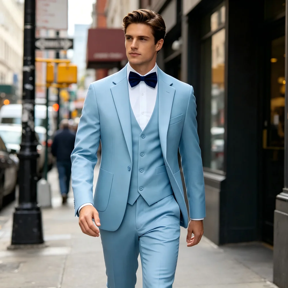 

Emerald Green Slim Fit 3-Piece Men's Suit Set - High-Quality Fashion Male Formal Party Clothing with Jacket Vest Pants