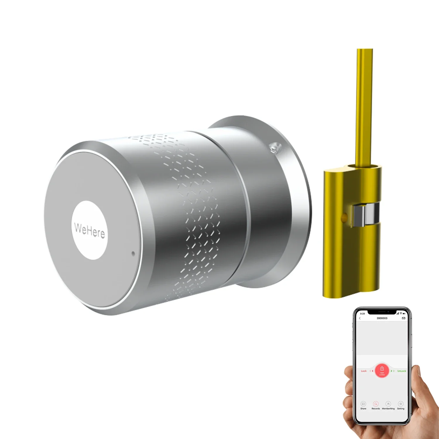 Cerradura Digital inteligente para puerta, dispositivo de cierre cilíndrico de alta seguridad, con huella dactilar, con Wifi, para interior, Tuya, M521