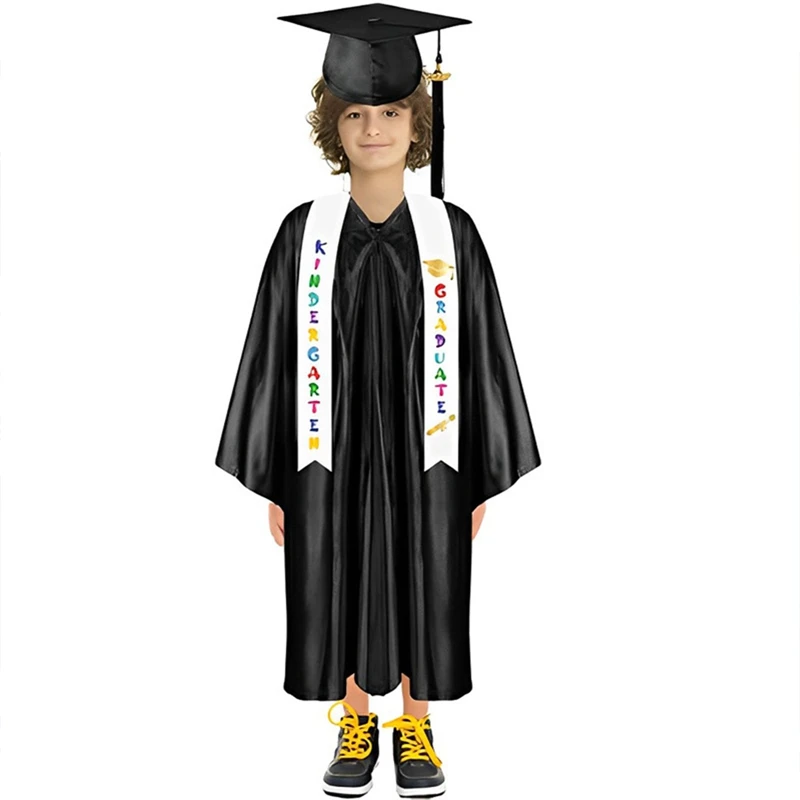 Children's Graduation Ribbon Etiquette Shoulder Strap Preschool Kindergarten Graduation Printing Honor Awarded Silk Shawl