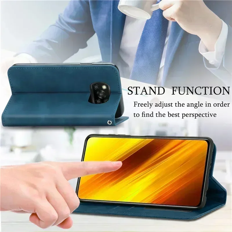 Fitudoos Cover Per Xiaomi Poco X8 Pro Max In Pelle Portafoglio Con TPU Antiurto, Supporto Stand E Slot Carte – Elegante E Protettiva (Nero)