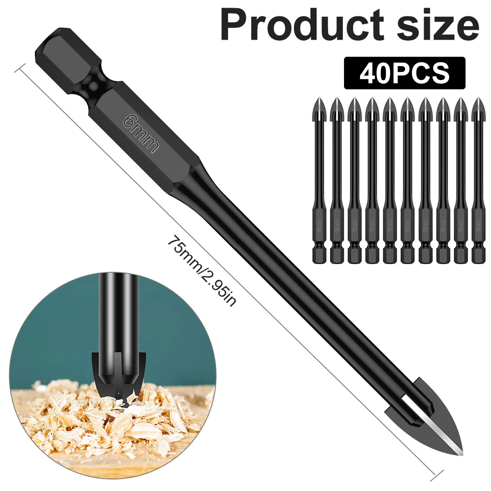 40/20/15PCS 6mm Diamond Drill Bits Hole Saw Set For Tile Concrete Brick Glass Ceramic Wood Metal Drill Bits Drilling Tools Set