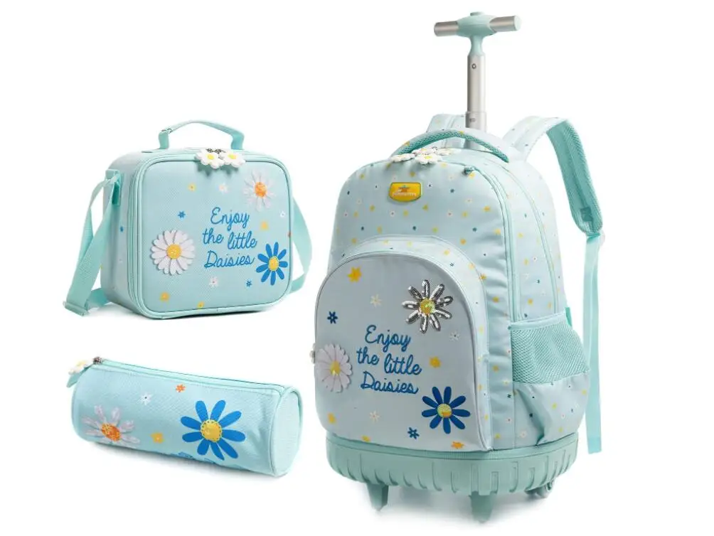 Imagem -06 - Jasminestar-mochila Rolante para Crianças Carrinho Escolar Lancheira Estojo de Lápis Meninos e Meninas 18