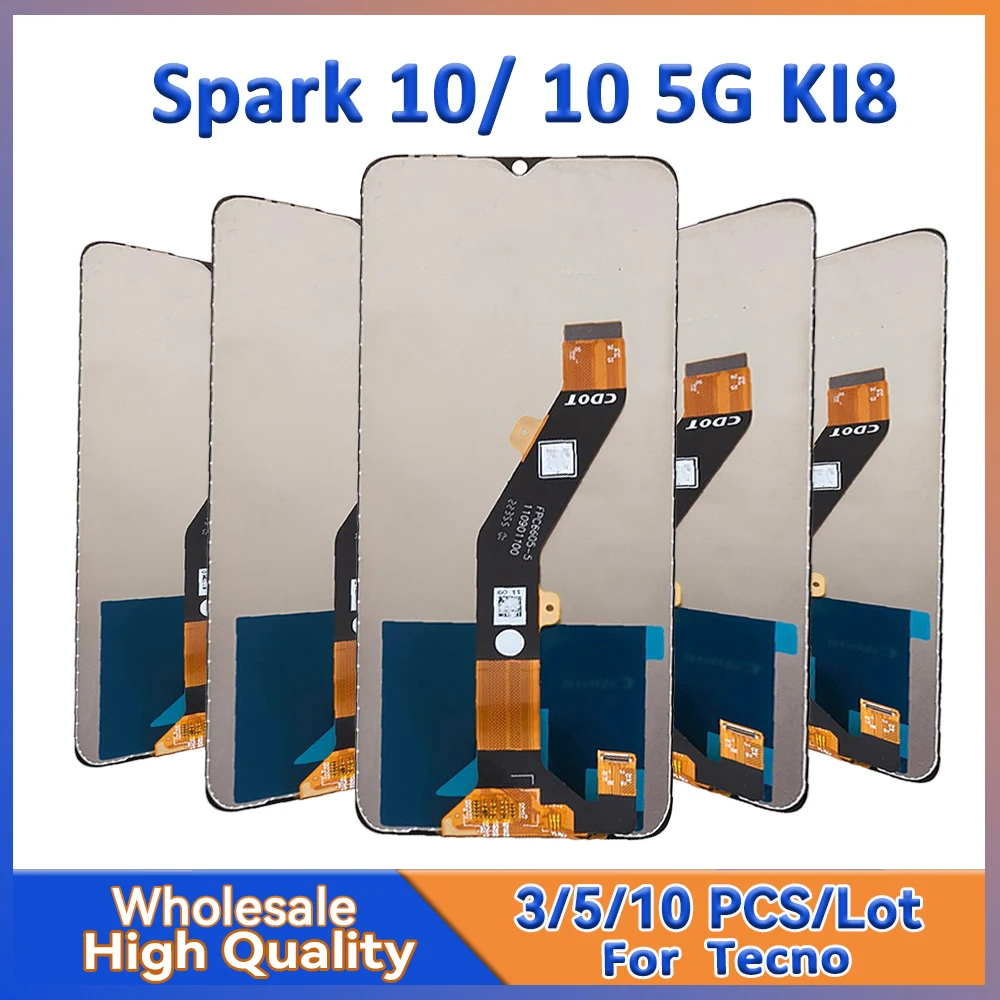 

Wholesale 3/5/10 Pieces Lot For Tecno Spark 10 Screen Lcd Display WIth Touch Assembly Spark 10 5G KI8