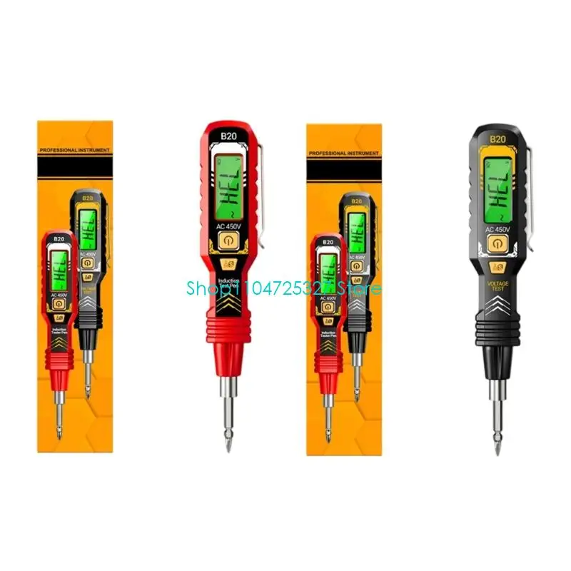 D8KF Digital Measuring Pen LCD Backlit Screen Voltage Test Meter Voltage Detectors Electrician Tool NCV Voltage Probes Tester