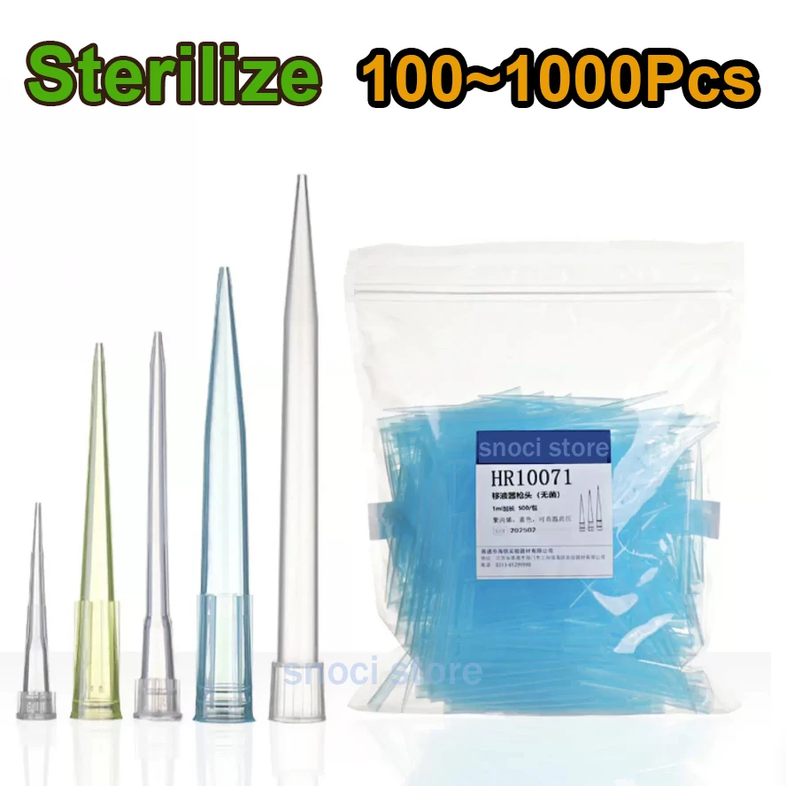 Lab 10ul 200ul 1ml 5ml 10ml Universal Pipette Tips, Sterile Low Binding Pipet Tips, Transparent，EO Ethylene Oxide Sterilization
