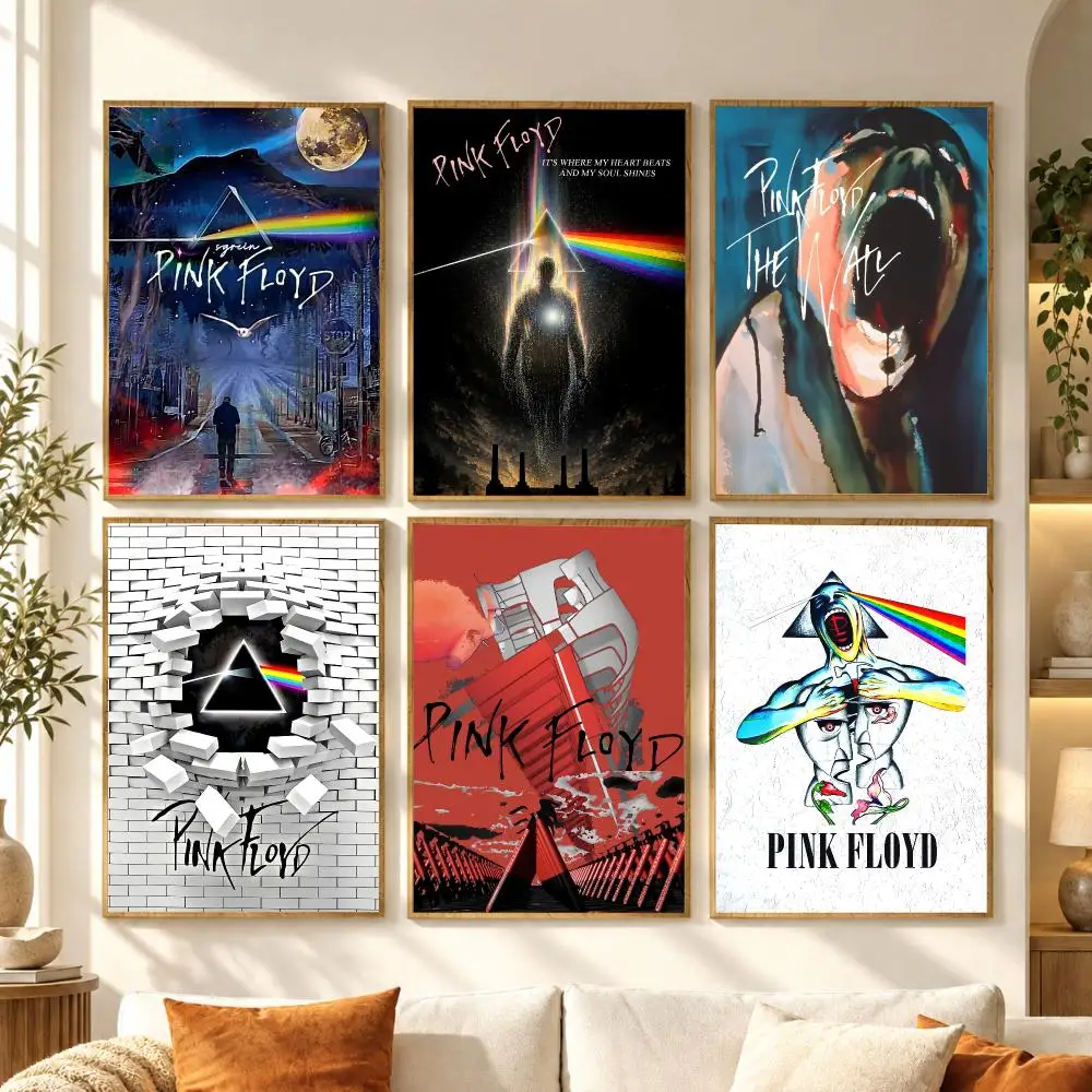 Rock Metal Band P-Pink Floyd Poster Modern Waterproof Wall Art for Bedroom Living Room Bar Hallway Decor