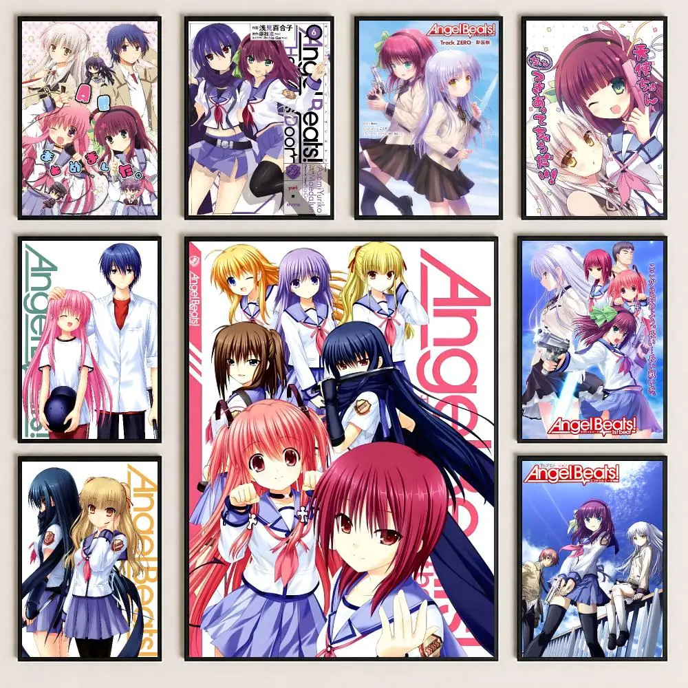 anime Angel Beats! Poster Poster HD Printing Cozy and Warm Style for Home Decor for Bedrooms Cafes Gift Giving
