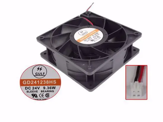 

GULF GD241238HS DC 24V 9.36W 120x120x38mm 2-Wire Server Cooling Fan