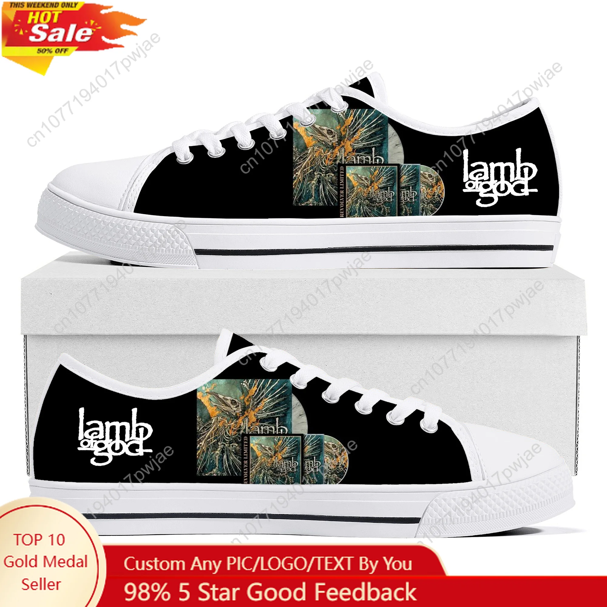 

Lamb of God Heavy Mental Band Low Top Lightweight Sneakers Mens Womens Teenager High quality Canvas Sneaker Travel Casual Shoes