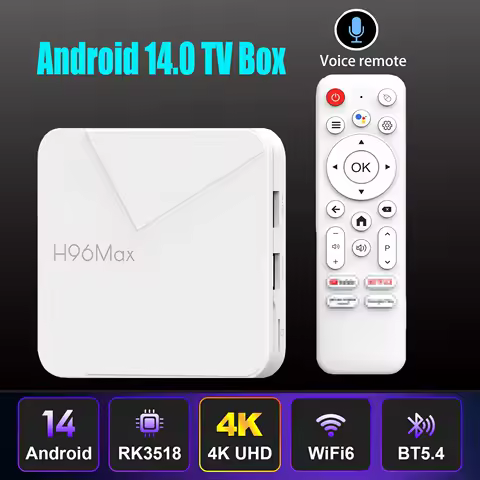 H96 MAX Android 14.0 TV Box RK3518 4K 2.4G 5G Wifi6 BT 8GB 16GB 100M Lan 3D