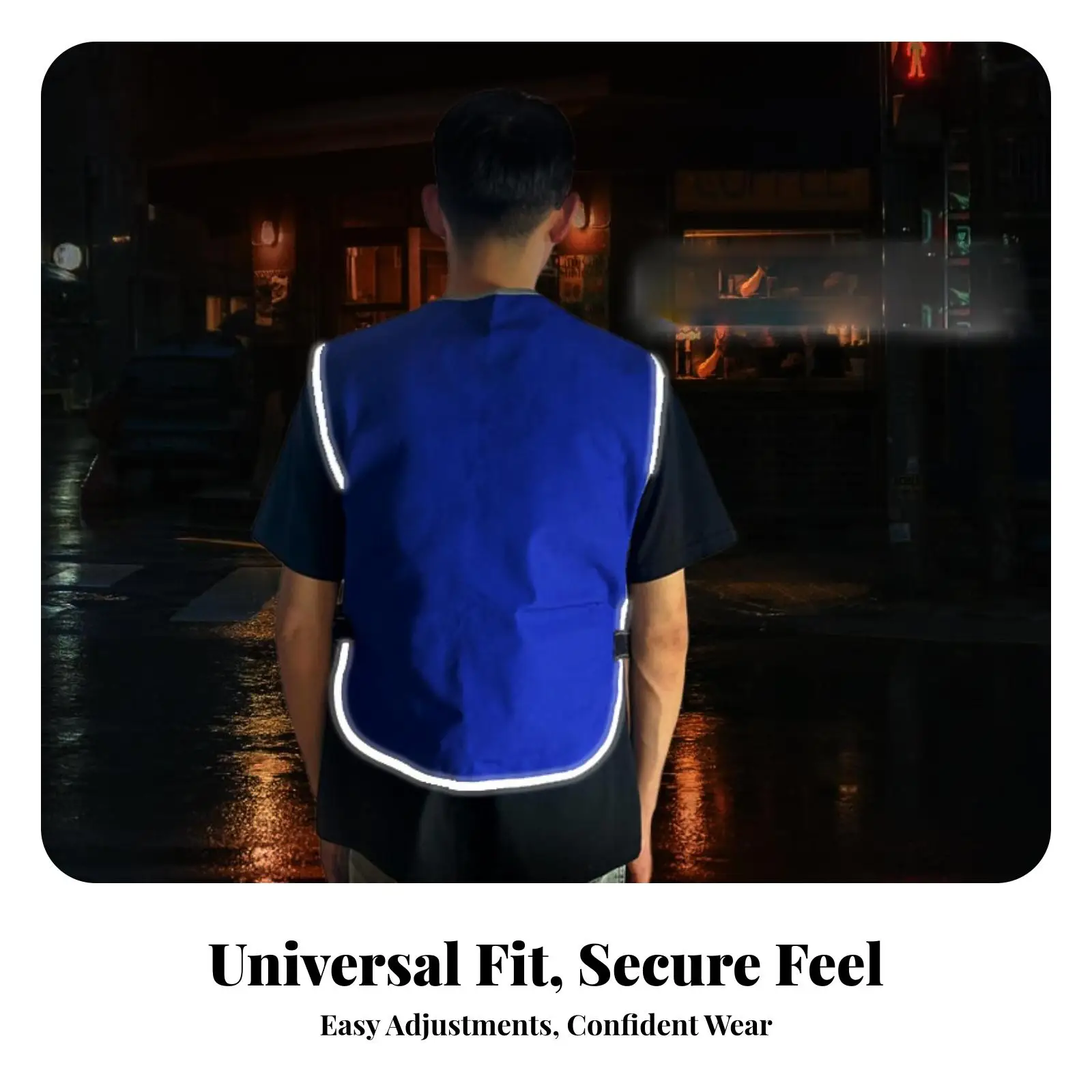 Ice Pack Cooling Vest for Work Safety High Visibility Blue Mesh Lightweight with Zipper Shoulder Flaps Reflective