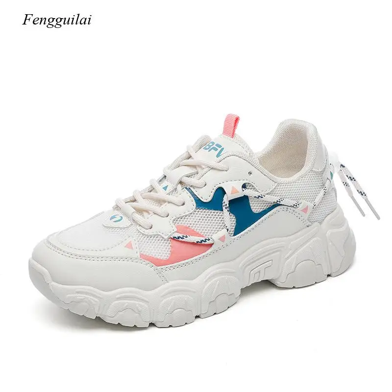 2022 Clunky Sneaker Women's Breathable Mesh Tide All-Match Casual Student Women's Shoes Sneakers Spring and Summer Thick Bottom