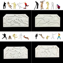 Football Golf Rugby Baseball Shape Cake Side 100% Platinum Silicone Sugarcraft Mould, Fondant Cake Decorating Tools Bakeware