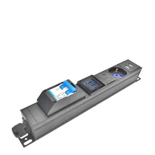 Imagen 2 del producto Regleta PDU, gabinete de red, interruptor de aire, enchufe alemán italiano con amperímetro, protección contra sobretensiones, línea de medidor USB2, enchufe italiano