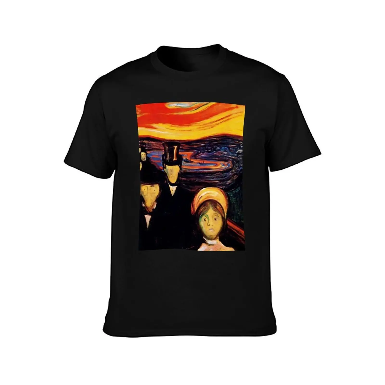 Edvard Munch, Anxiety T-Shirt Daily Casual Short Sleeve Tee Shirt T-Shirt