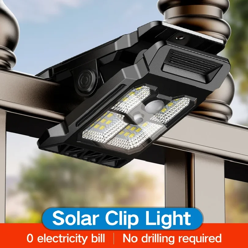 New upgraded intelligent sensing solar clip lamp outdoor courtyard lamp garden lighting solar wall lamp