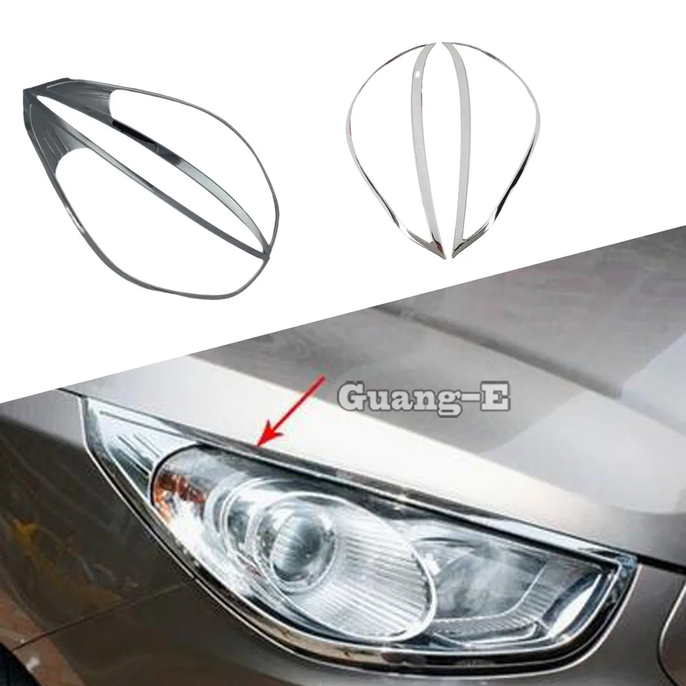 

Front Head Light Lamp Hood Eyebrow Frame For Hyundai IX35 2010 2011 2012 2013 2014 2015 2016 2017 Stick ABS Chrome Cover Trim