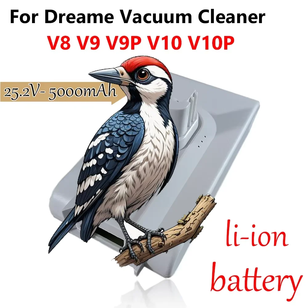 ل Dreame V8 V9 V10 V9P V9B Dreame مكنسة كهربائية بطارية 25.2 فولت 5000 مللي أمبير VVN3 VVN4 اللاسلكي الغبار الماسك بطاريات بديلة