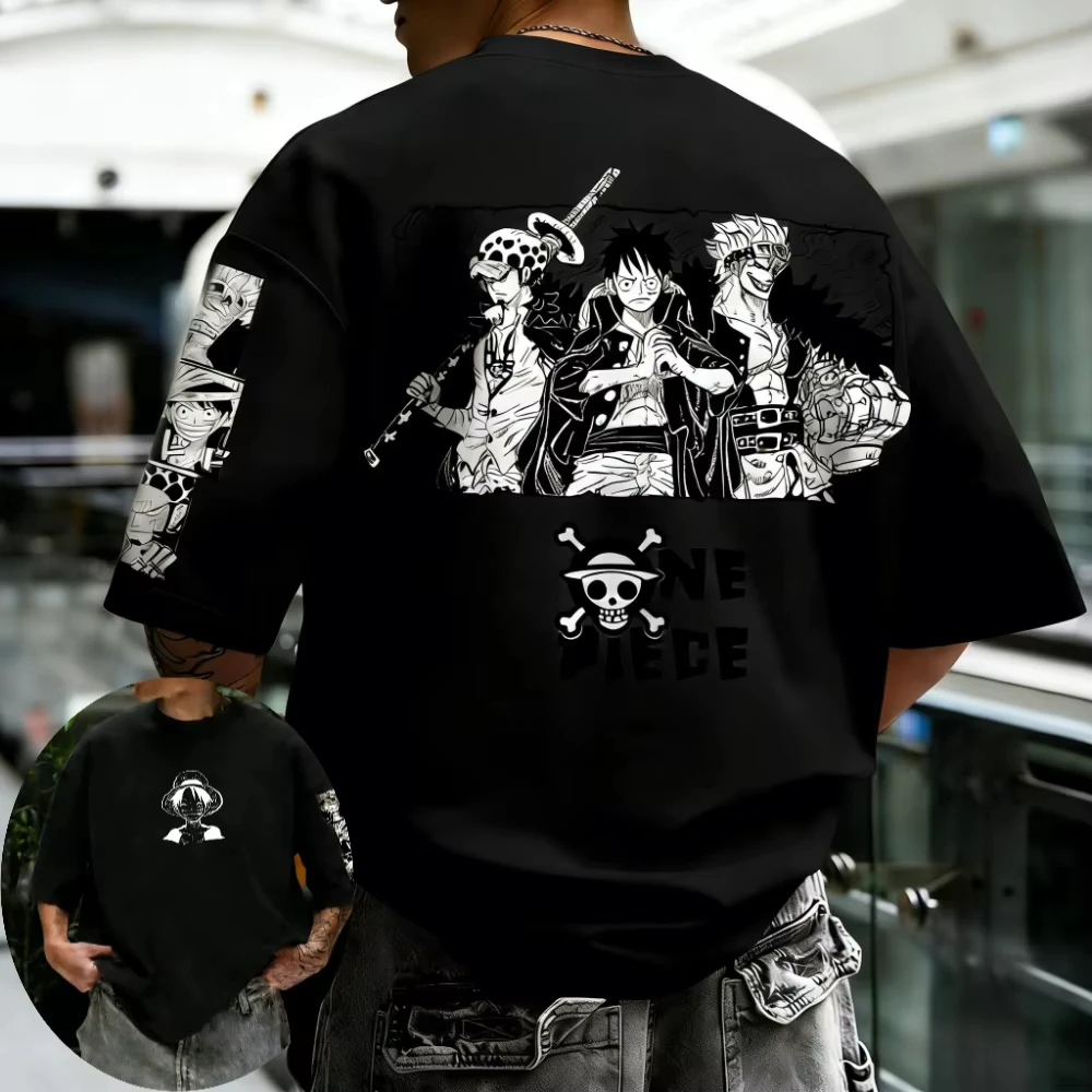 One Piece Men's Women's T-Shirt Monkey D. Luffy Trafalgar D. Water Law Anime Tee Summer Boy's Short Sleeves Parent-child Outfits