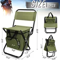Fishing Stool Detachable Portable Folding Chair Beach Camping Chair with Cooler Bag Backrest Lightweight Outdoor Folding Chair
