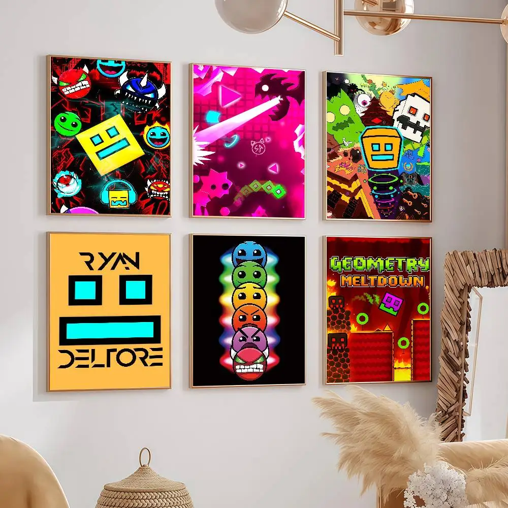 Game Geometry Dash Posters Dormitory Decorations Bedroom And Living Room Wall Murals Souvenirs