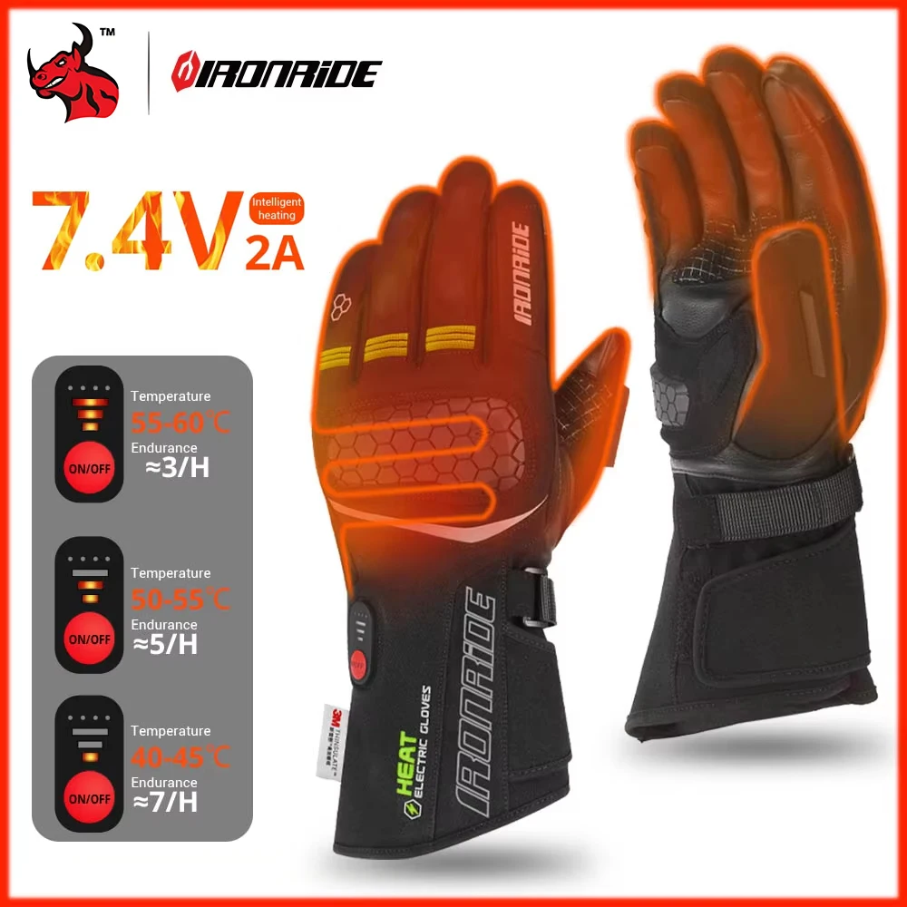 

Motorcycle Winter Heated Gloves Thermal Snow Riding Heating Gloves for Men Women Windproof Warm Touchscreen Cold Weather Gear