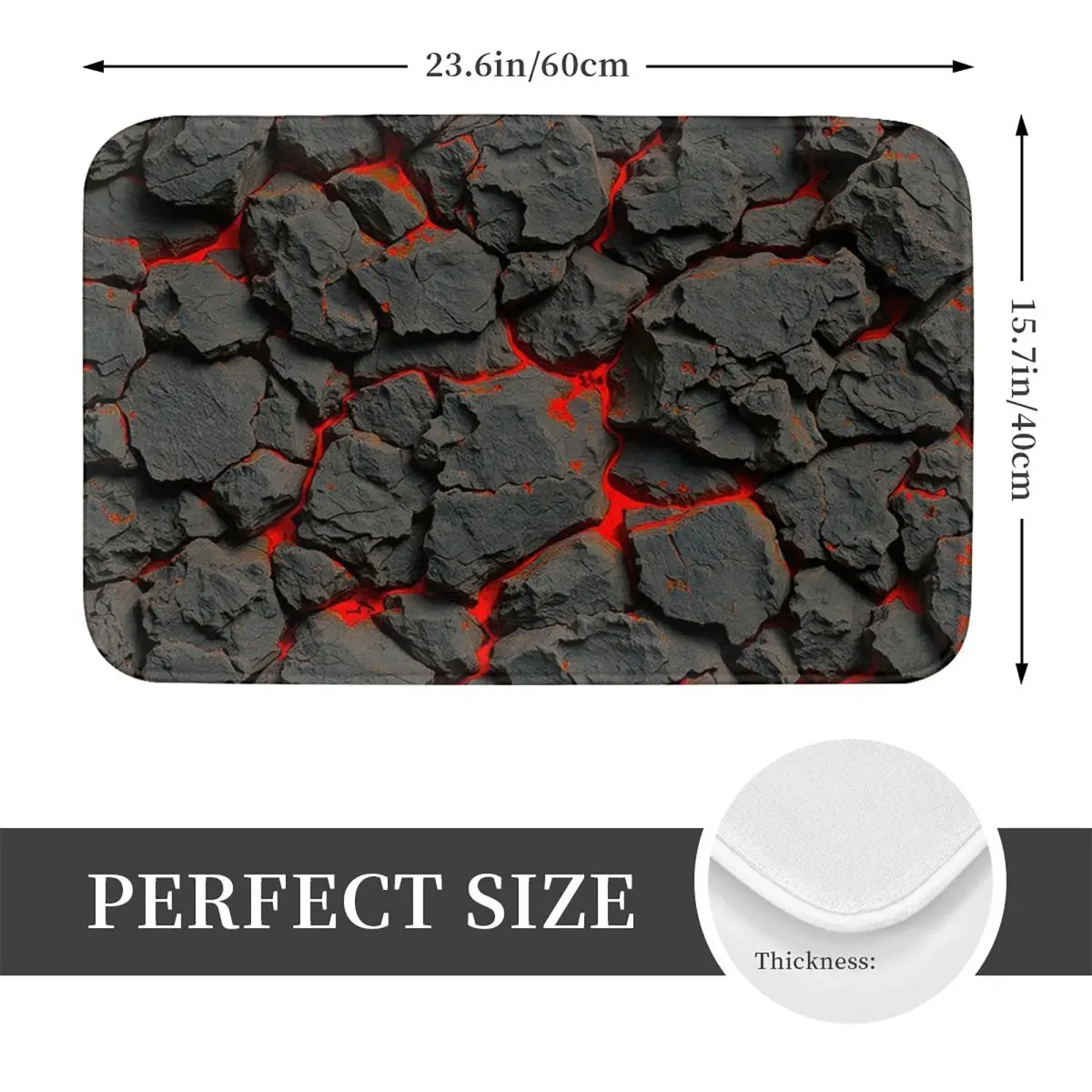 3D Desert Crack Water Fire Design Anti-slip Doormat Floor Mat Cushion Carpet Rug for Kitchen Entrance Home Balcony Footpad Mats