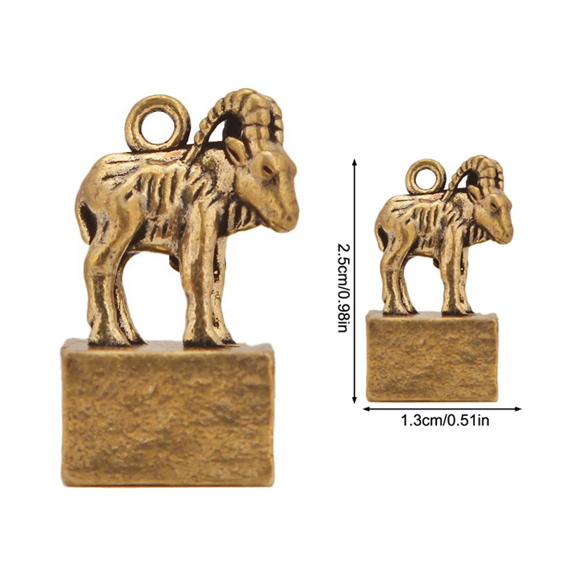 2025 Vintage Brass Chinese Zodiac Seal Ornament Decorations Figurines Miniatures Home Decor Accessories Craft Souvenirs Gifts