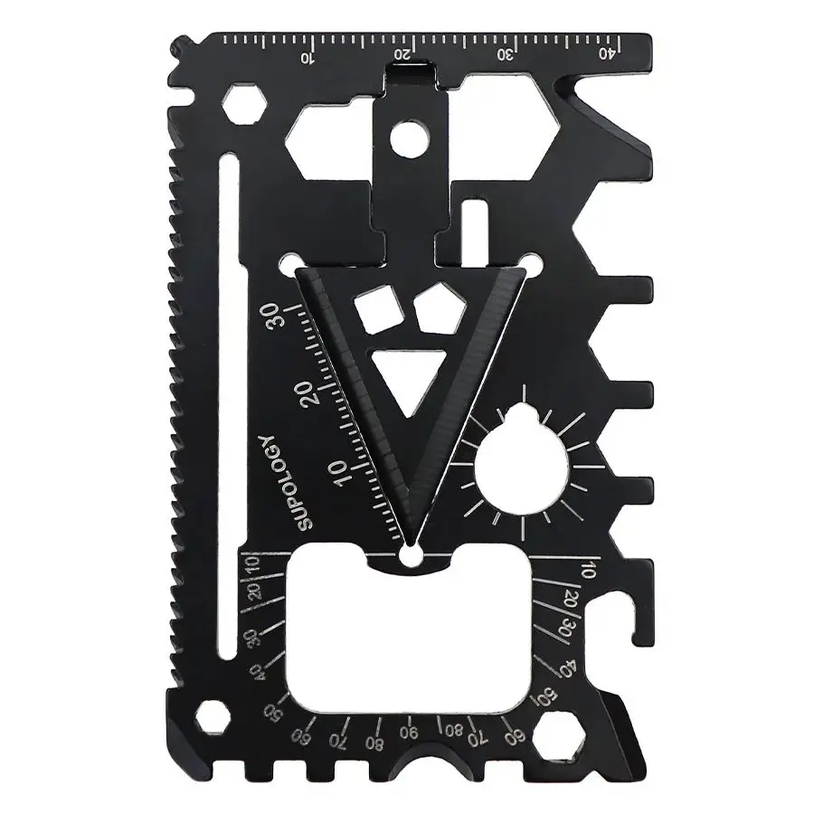 Carte à outils EDC 18 en 1, ouvre-bouteille/boîte multifonction en acier solide, tournevis, clé et carte pliante, carte à outils EDC