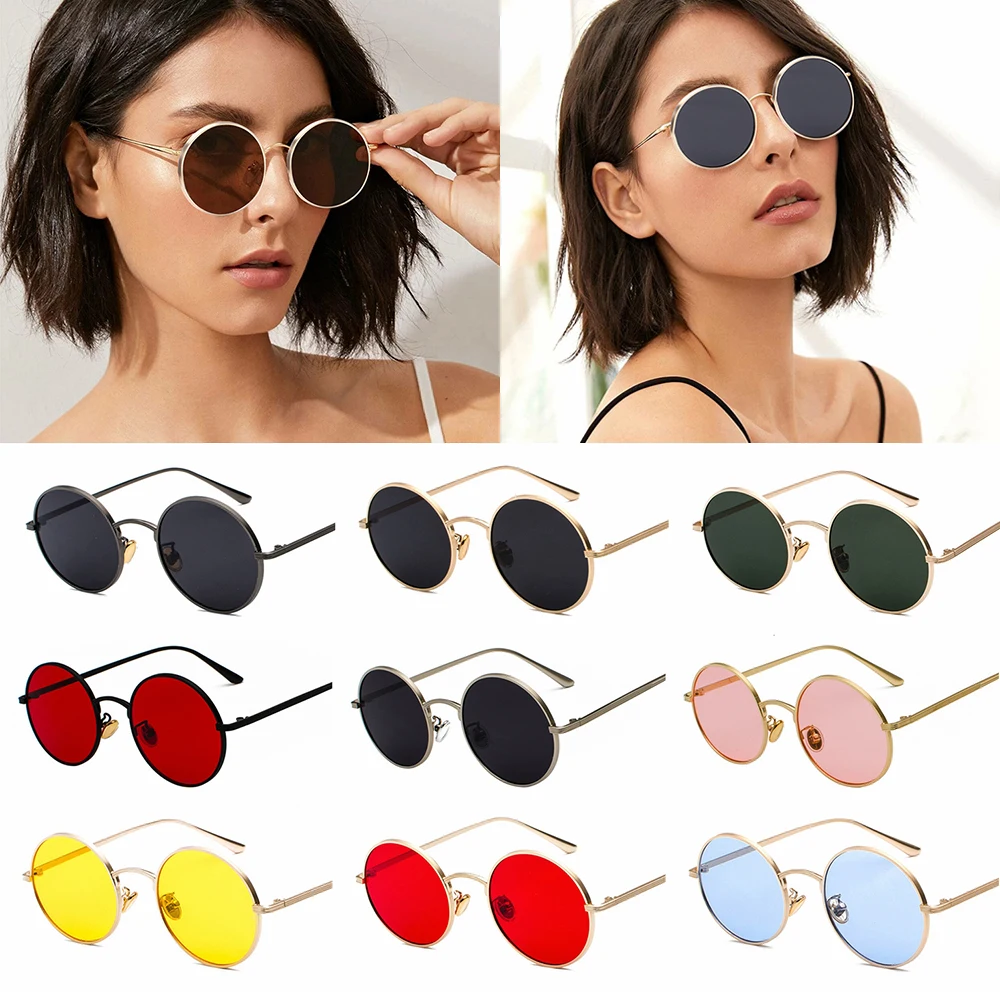 Vintage Round Sunglasses for Men Women Steampunk Sunglasses Circle Glasses UV Protection Eyewear