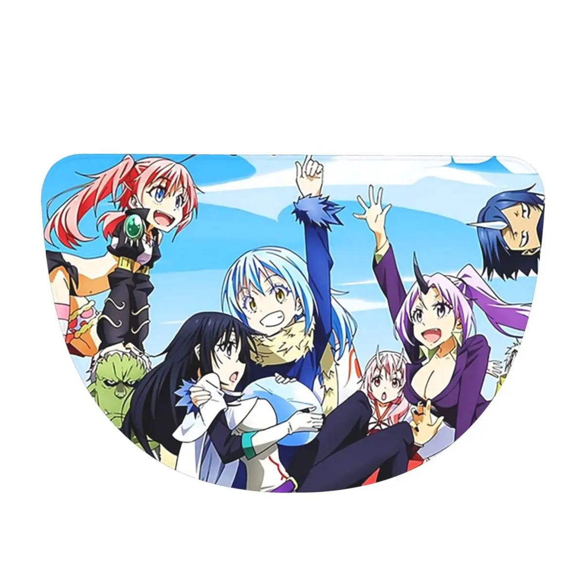 That Time I Got Reincarnated As A Slime Anime Soft Flannel Half Round Doormat Non Slip Bathroom Mat Absorbent Floor Carpet
