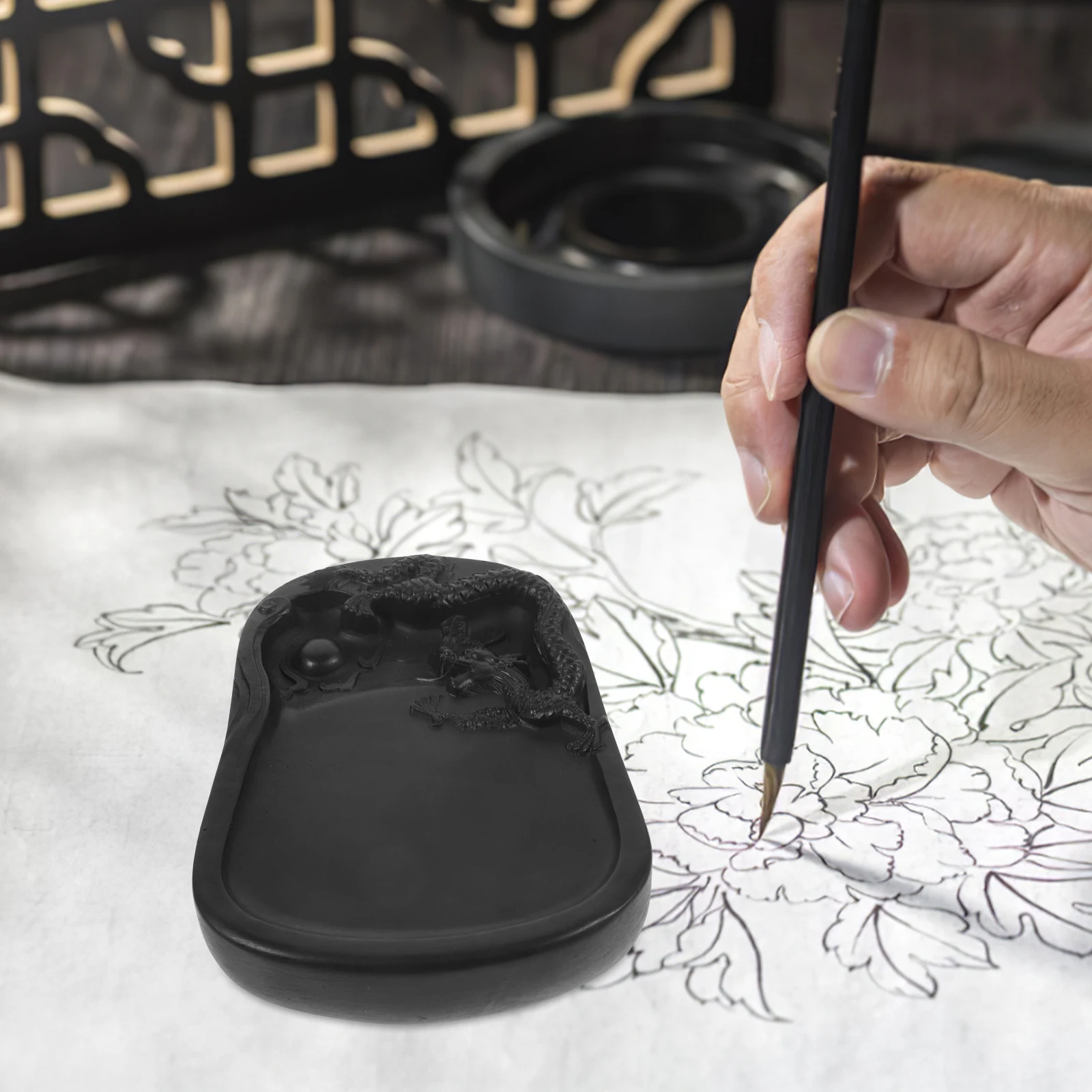 

Portable Grinding Brush Duan Inkstone For Writing Calligraphy Desktop Art Supply Reusable Slab Chinese Calligraphy Accessories